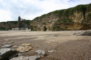 A shot of Marden beach showing the lift that led down into the pub (which was closed at the time).
