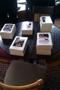 The books laid out ready