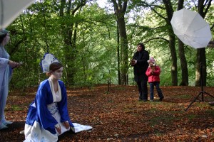 The leaf throwers prepare to do their duty