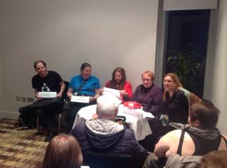 Authors incliding Jacey Bedford and Ruth Long doing a panel at Mancunicon Eastercon