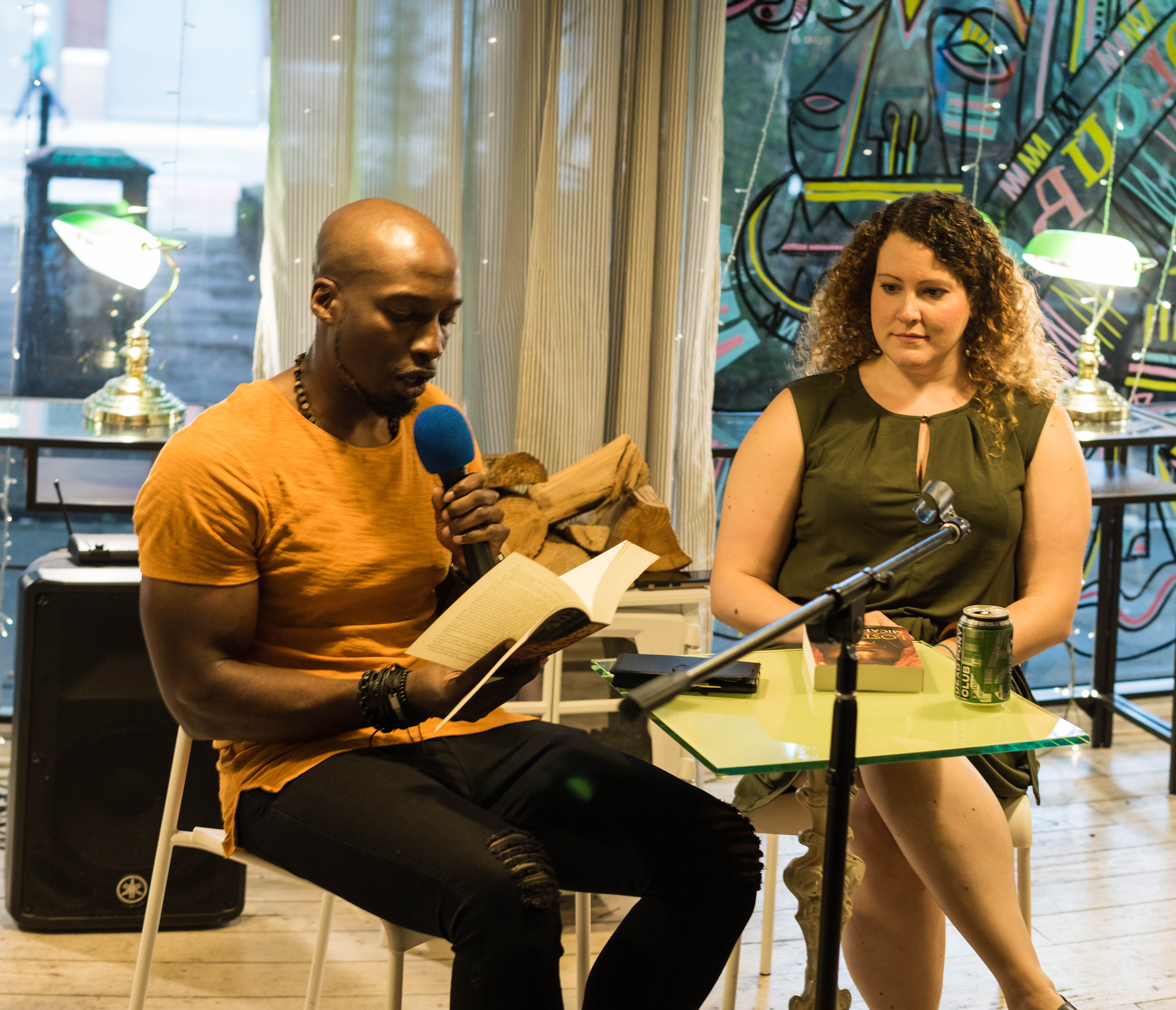 Micha Yongo does a reading in Manchester's Chapter One books