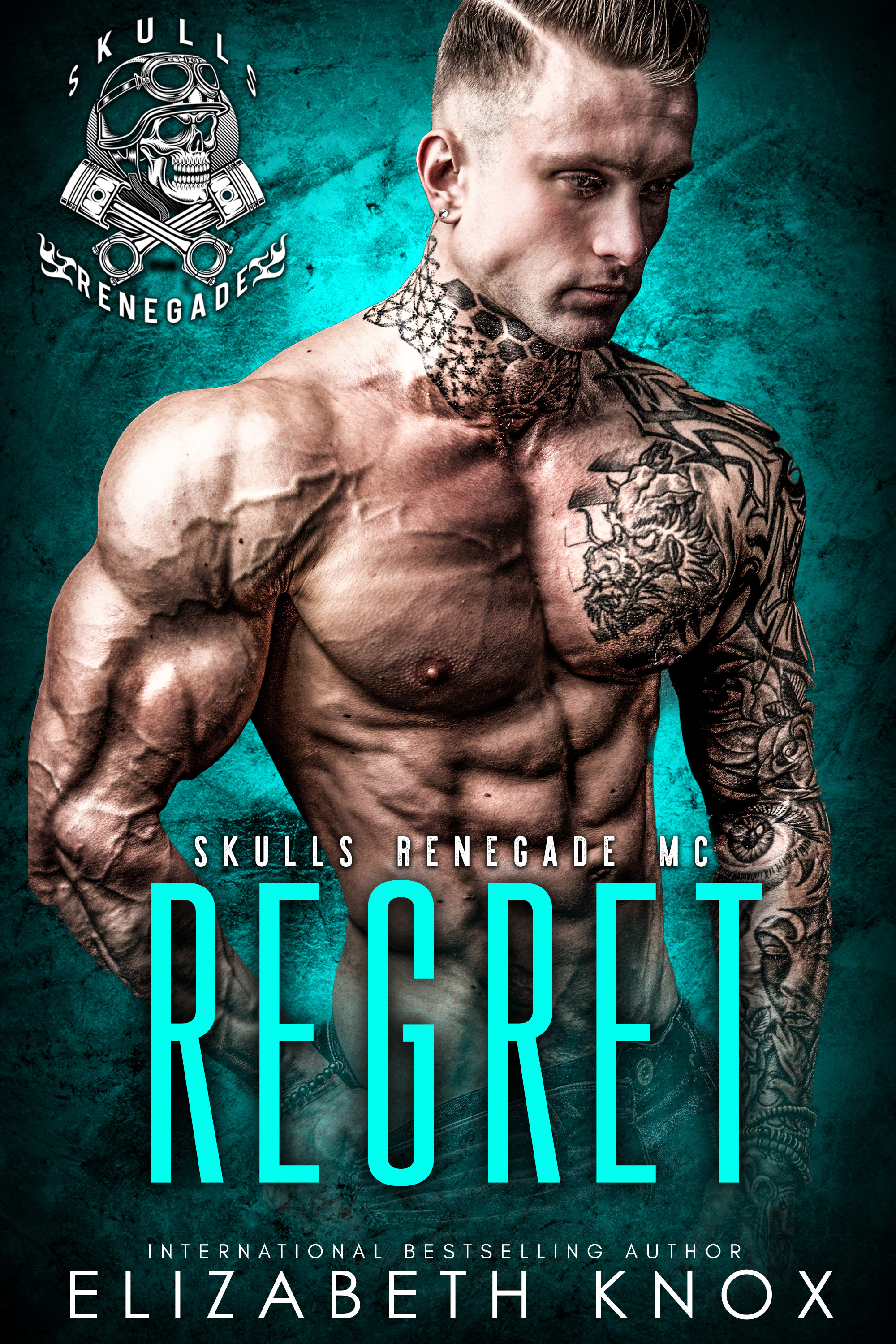 Elizabeth Knox cover image of Regret, Tattooed, muscular half naked man